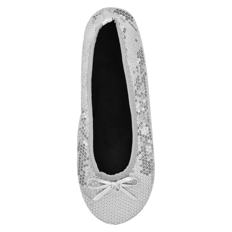 Rolly Flats Women's Foldable Flats â€“ Portable Ballet Slippers Shoes for Travel, Wedding â€“ Fits in Purse (M, Silver Sequin) - Image 4